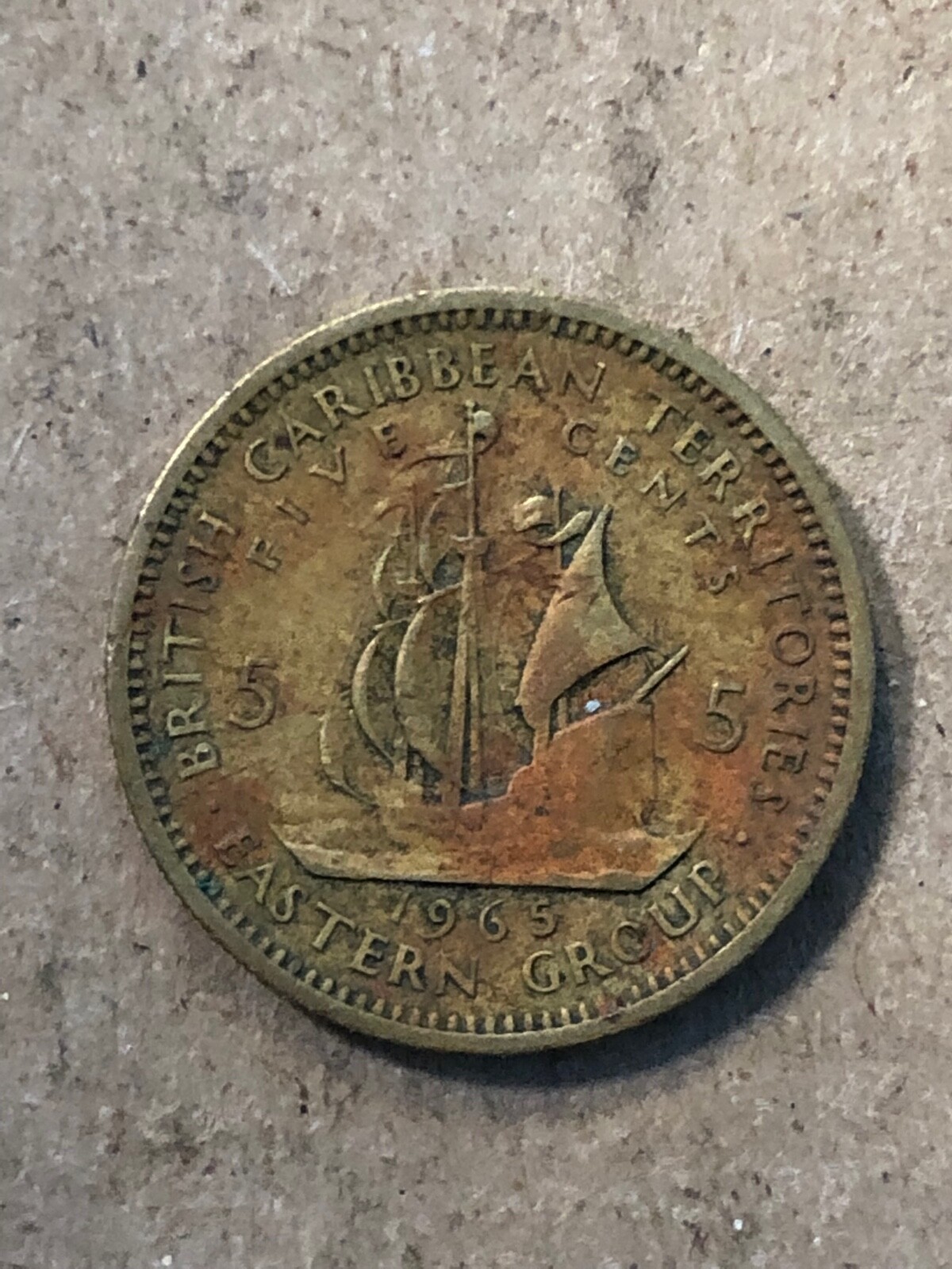 1965 5 (FIVE) Cent Coin British Caribbean Territories
