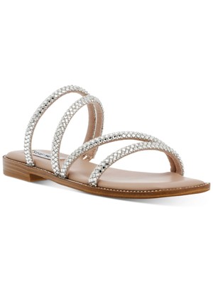 

STEVE MADDEN Женские шлепанцы на блочном каблуке с серебряными ремешками Starie, Серебряный, STAR20S1