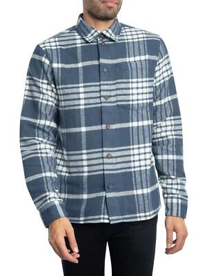 Однотонная мужская рубашка в клетку Nab, синяя