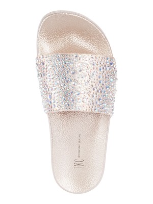 

INC Женские бежевые шлепанцы Peymin со стразами и круглым носком для бассейна, размер 6 м, Бежевый, PEYMIN2