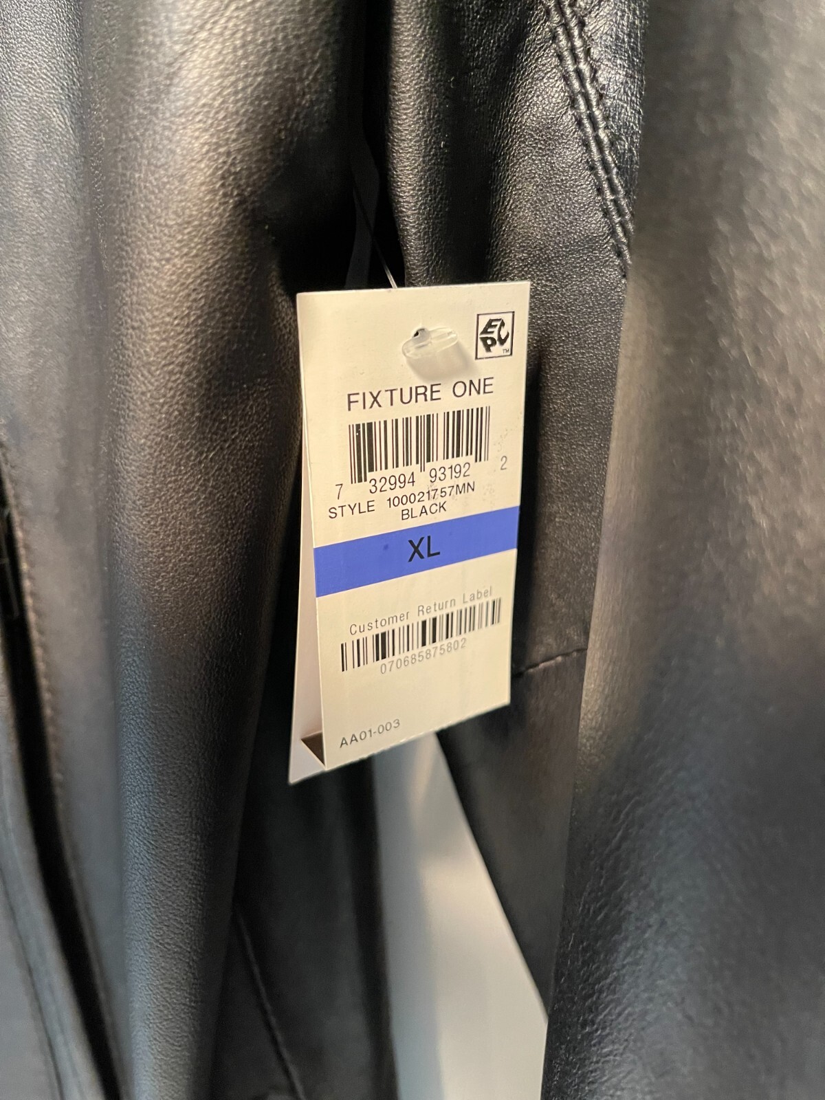 Pre-owned Tasso Elba Mens Leather Cafe Racer Jacket - Xl - Black - W/tags