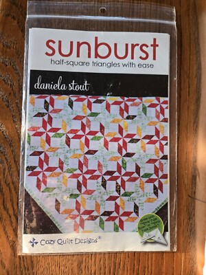 SUNBURST ~ COZY QUILTS Designs Pattern ~ Multiple Sizes ~ With Fabrics 