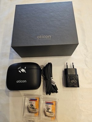 ‼️ 1 Paar Oticon REAL 3  MiniRITE R- Akku System mit Smart Charger Ladestation‼️