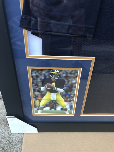 JIM HARBAUGH FRAMED AUTOGRAPHED MICHIGAN JERSEY w/ JSA COA - Free Shipping