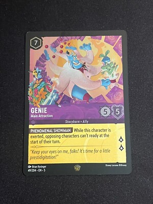 Lorcana Shimmering Skies #49 Genie Main Attraction -Legendary FOIL