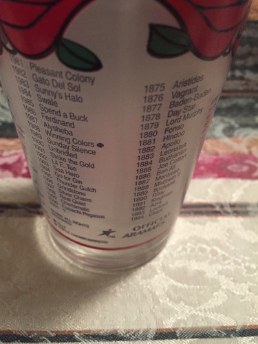 KENTUCKY DERBY CHURCHILL DOWNS Glass 127th year running May 3 2001