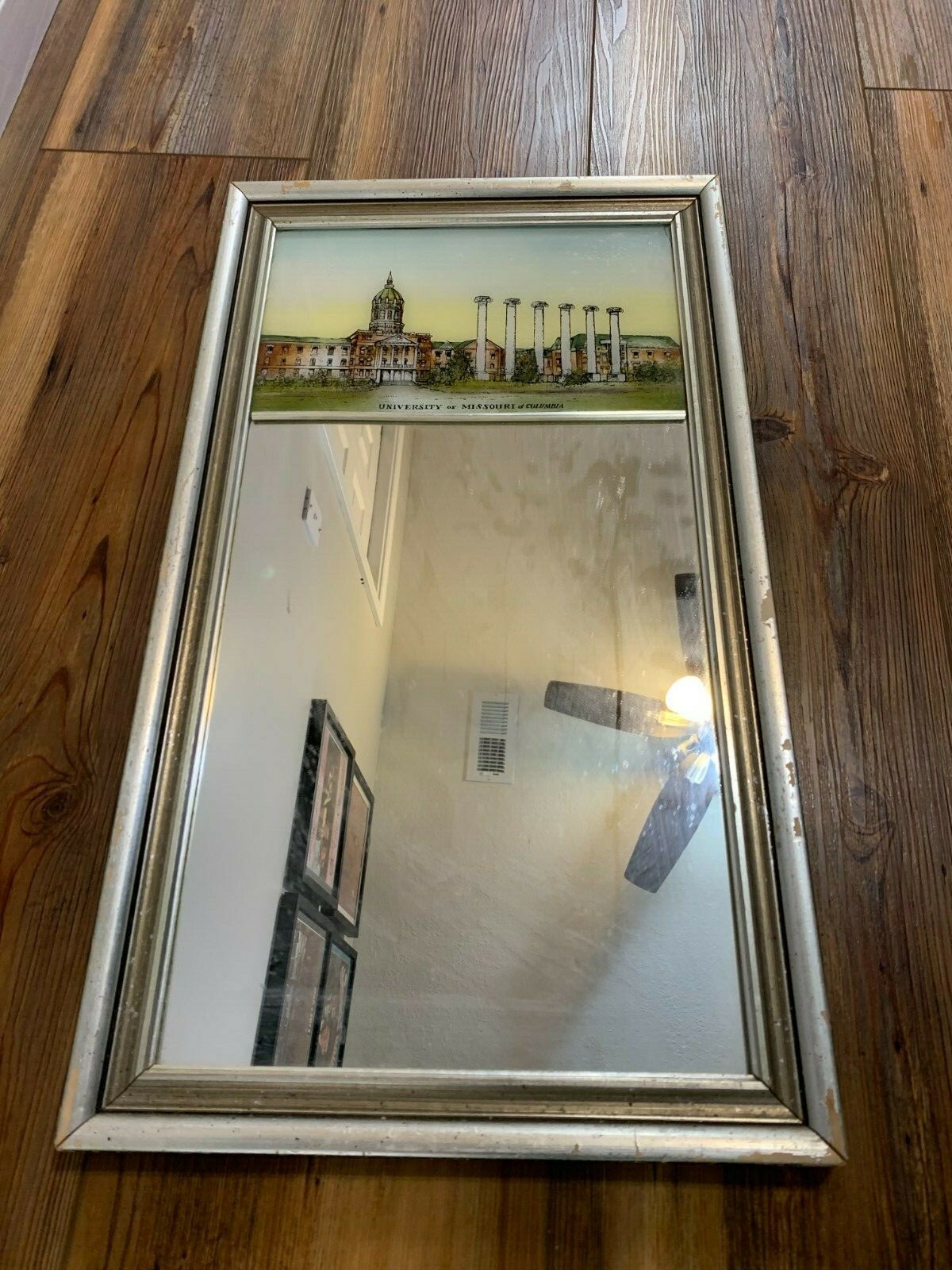 Vintage Missouri Columbia University College Mirror Silver