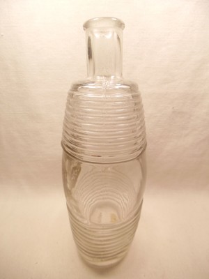 DUBOIS FRÈRES & CAGNION HAND BLOWN COGNAC BOTTLE CLEAR RIBBED BARREL LIKE 1785
