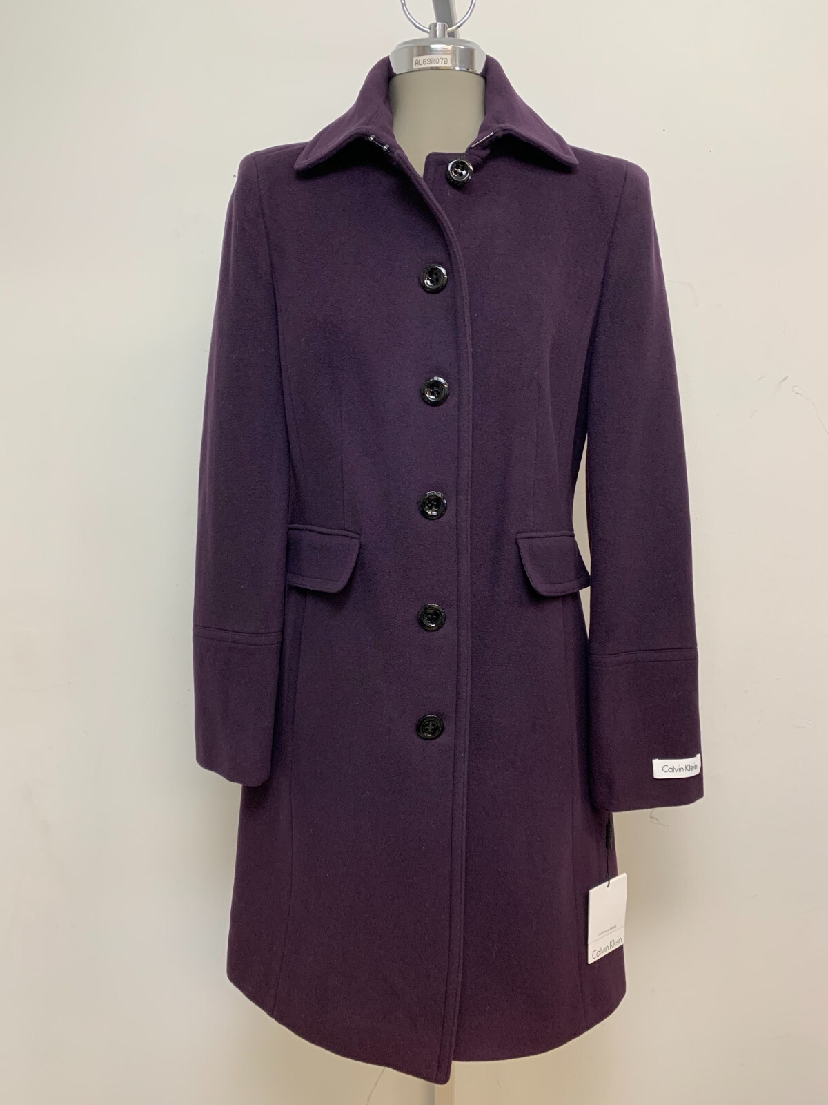 

НОВОЕ женское зимнее пальто из смеси кашемира Calvin Klein NWT EGGPALNT, размер, Eggplant