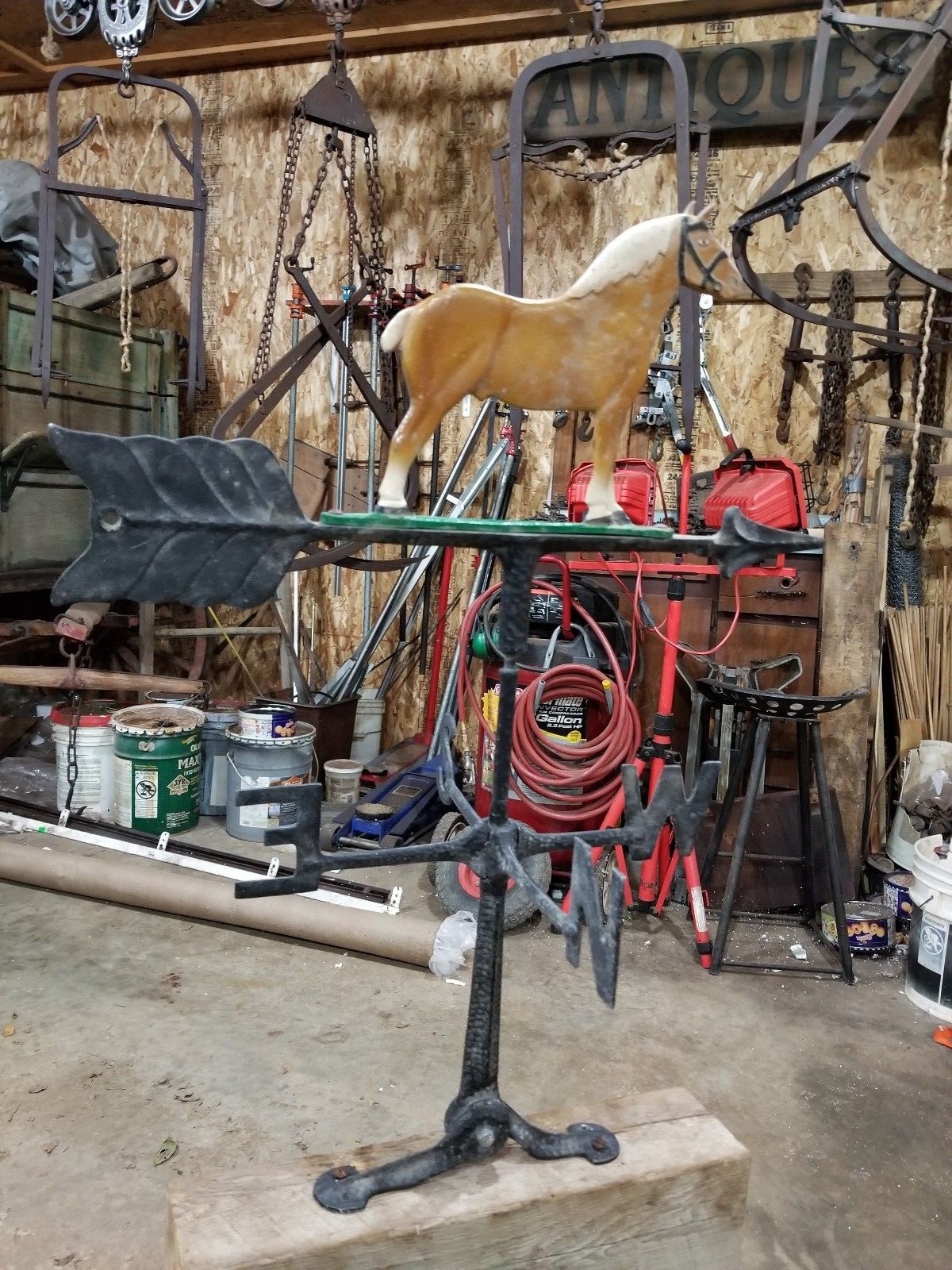 Vintage Metal Draft Horse Weather Vane.