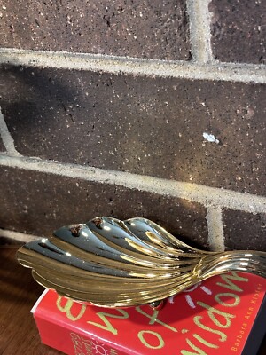 Vintage Ikora Scallop Shell Dishes 24K Eberle Gold Plated Footed