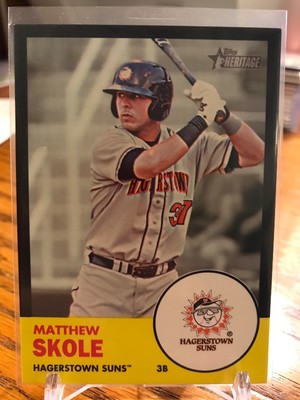2012 Topps Heritage Minors Black Border Matthew Skole 25/96 Washington Nationals