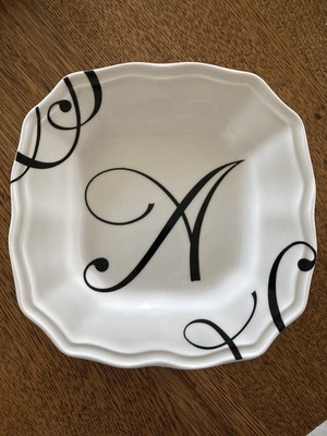 Brother Sister Studio Monogram Initial 8-1/2''  Plate Letter '' A''-2 available