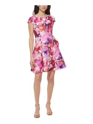 

JESSICA HOWARD Женское розовое короткое вечернее платье с короткими рукавами и расклешенным платьем, Розовый