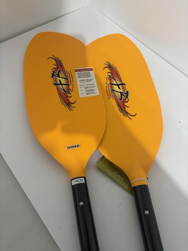 New! Aqua-Bound Shred 194cm Whitewater Kayak Paddle Fiberglass Shaft ABX