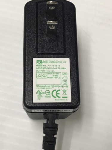 JENTEC Power Supply Adaptor Model: AH1815-B  Output: +15V  1A Ships Fast!