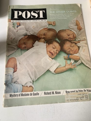 Saturday Evening Post Magazine Quintuplets Edward Albee Bill Russell Nixon 1964