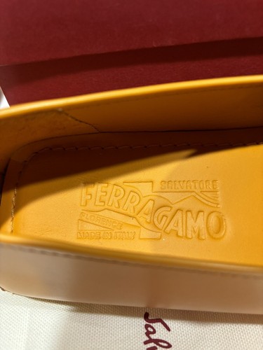 Pre-owned Ferragamo Mens Leather Shoes8d "palinuro" Driving Loafers Gancini In Green