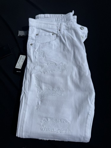 Pre-owned Dsquared2 Skater Style Jeans Crotch Slim Bottom /slim Jean White Size 48 Eu