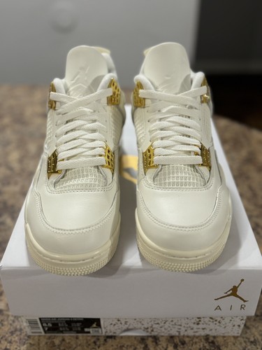 Pre-owned Jordan Air  4 Retro Metallic Gold (w) Aq9129-170 In Sail/metallic Gold-black