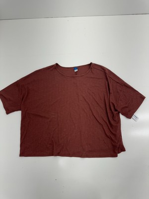 Old Navy Luxe Ribbed Short Sleeve Shirt Womens Size Large