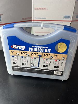 Kreg SK03 Pocket-Hole Screw Kit 675-Count in 5 Sizes with Portable Storage Case