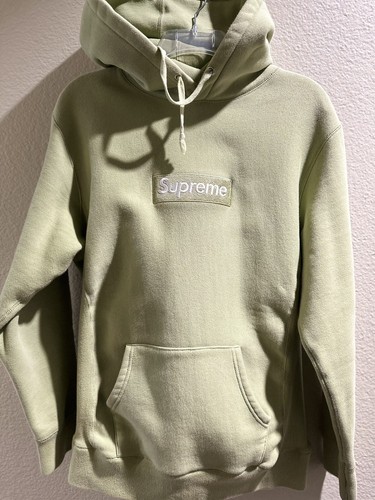 SUPREME BOX LOGO HOODIE SWEATSHIRT - SAGE FW16 SIZE MEDIUM