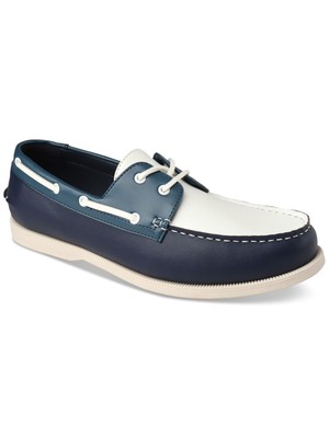 Мужские лодочки CLUBROOM темно-синего цвета Moc Toe Comfort Elliot с круглым носком на шнуровке, 13 М