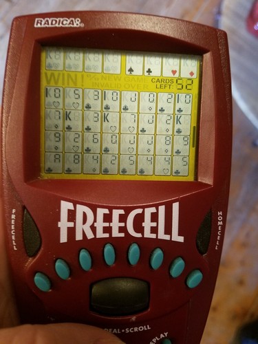 Radica Freecell Handheld Electronic Portable Travel Game 1999 Tested