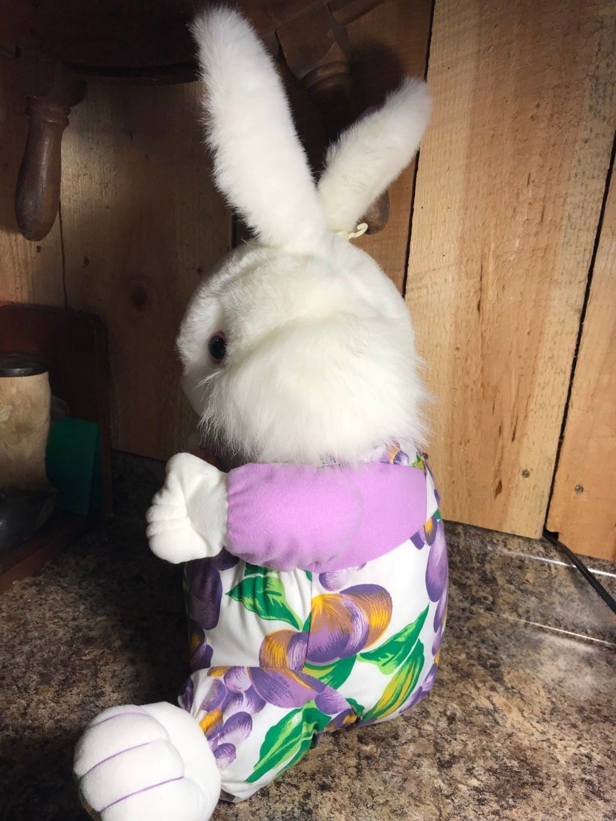 Kids of America Stuffed Plush Purple Floral Easter Bunny Rabbit