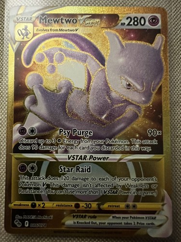 Mewtwo VSTAR 86/78 Holo Gold Secret Rare Full Art Pokémon GO