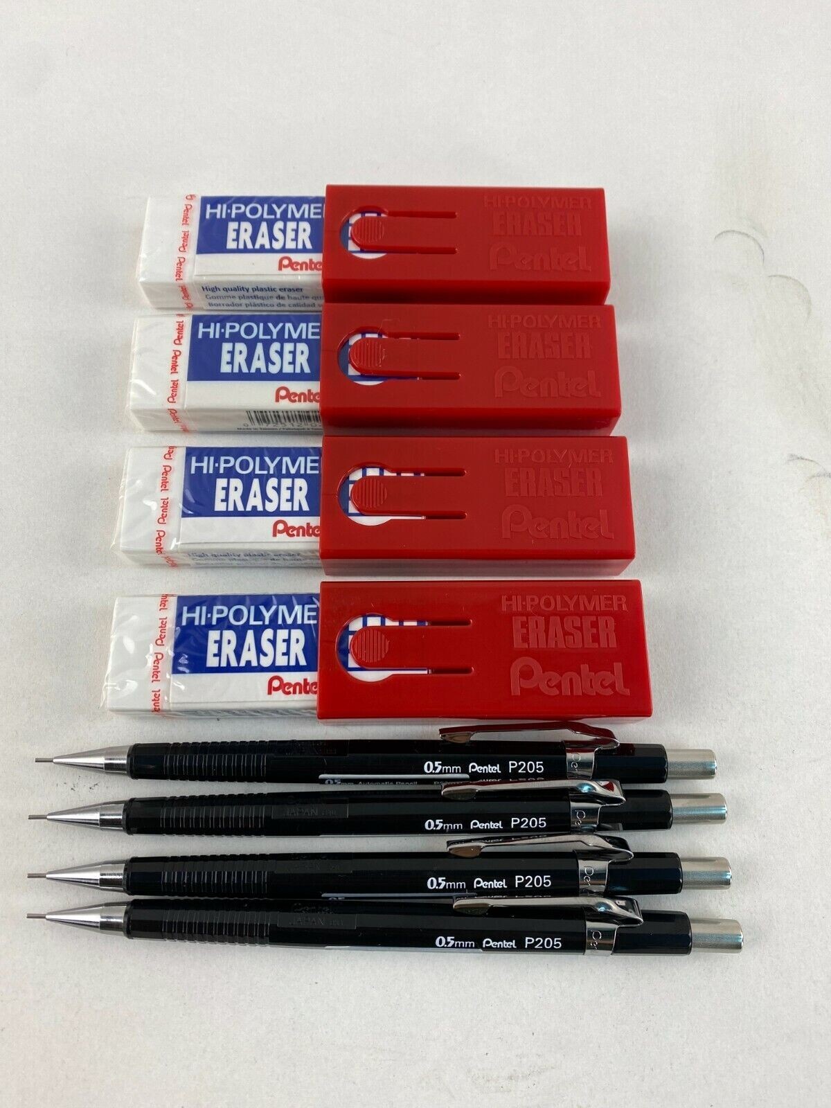 0.5mm Black Barrel, 4 Erasers Include P205a Zeh10