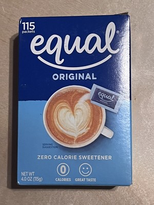 Equal Sweetener Zero Calorie Original Taste Sugar Substitute Powder Packet 115ct