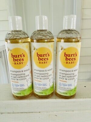 3 Pack Burt's Bees Baby Shampoo & Wash Original 99% Natural 12 oz Free Shipping