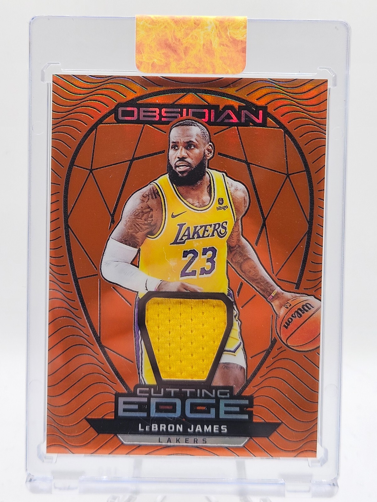 LeBron James 2023-24 Obsidian Cutting Edge Electric Etch