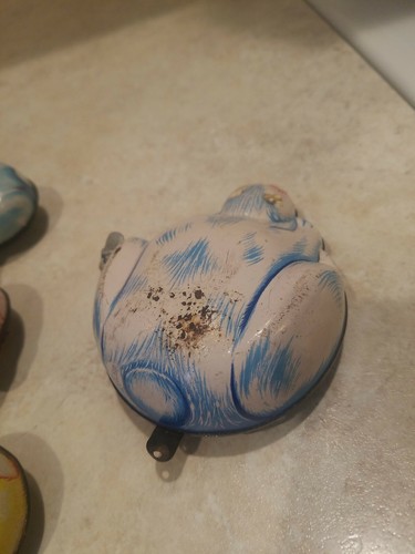 Bunny Family Parade tin wind-up rabbit train TPS Japan