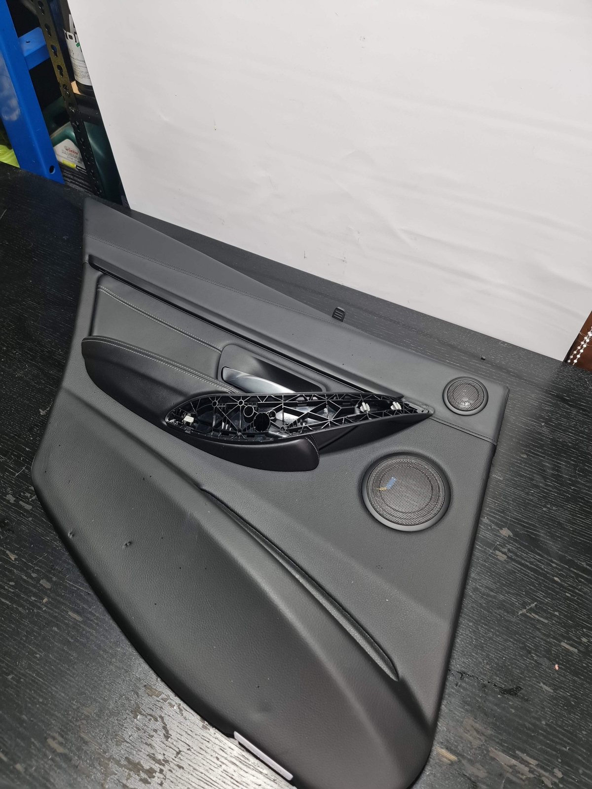 0 Bmw 15-18 OEM F80 M3 Rear Passenger Door Card Panel Leather White Stitching 1539 image 2