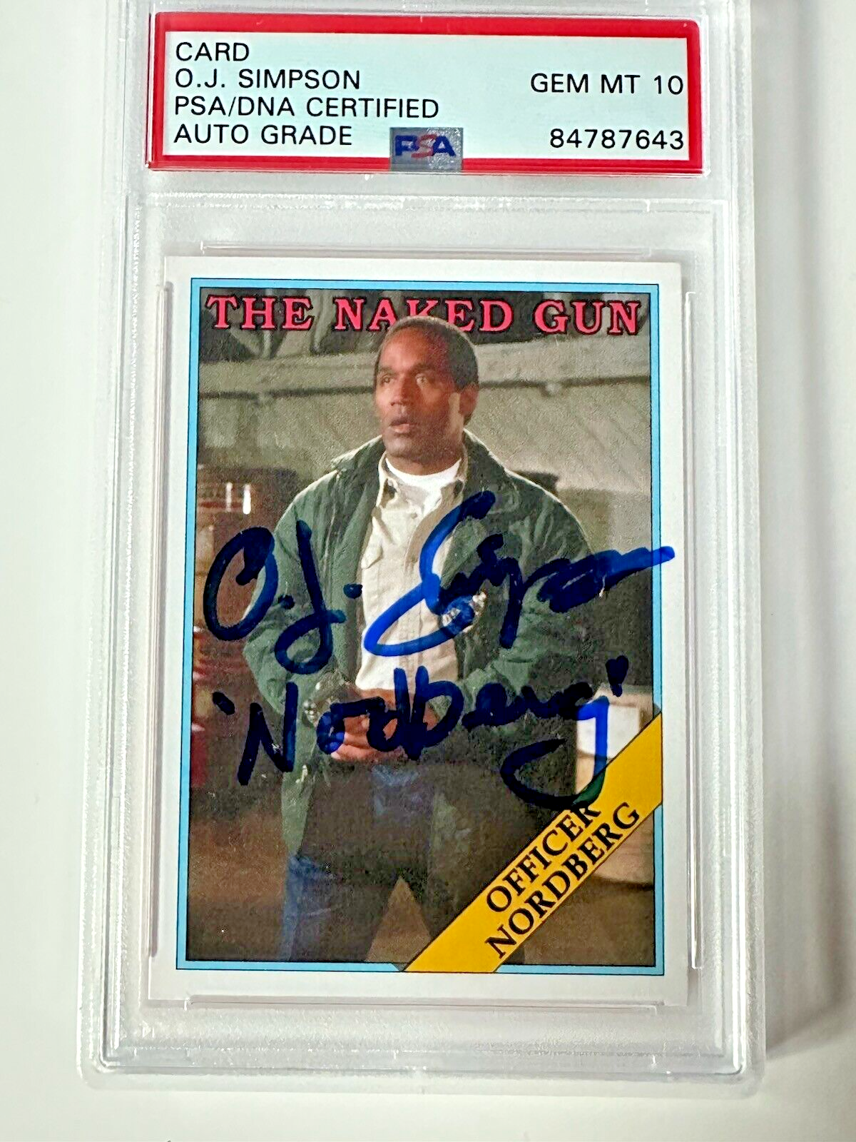 OJ Simpson Autographed Naked Gun 1988 Style Set Card PSA/DNA