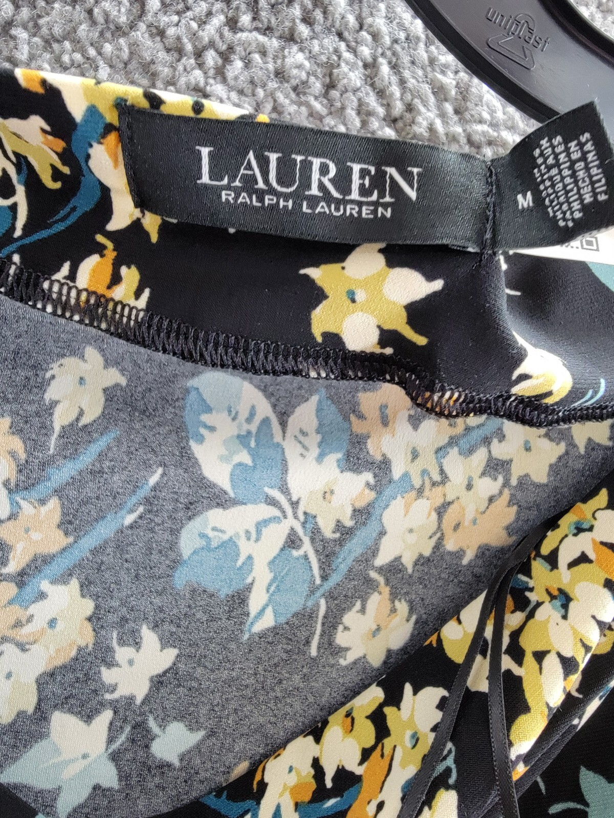 Lauren Ralph Lauren Floral Off-The-Shoulder Top Women's M Black Multi Pullover - Picture 8 of 15