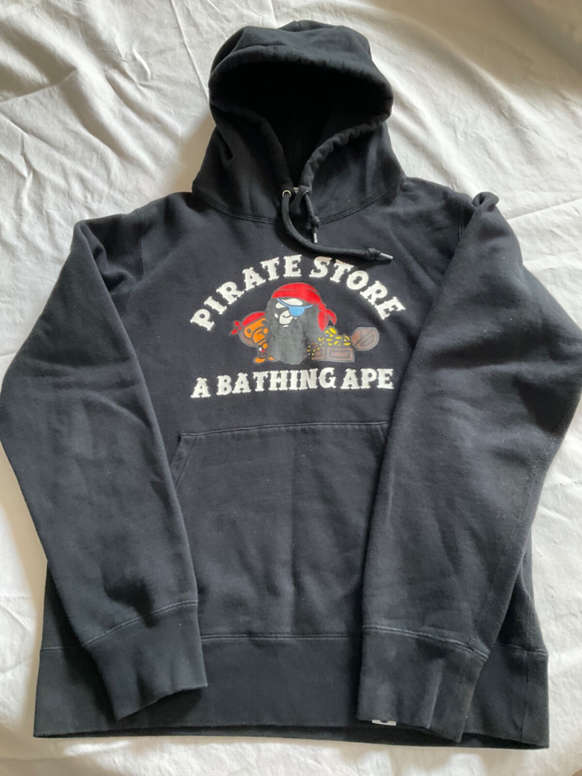 Pirate Store A bathing ape black cotton hoodie size medium | eBay