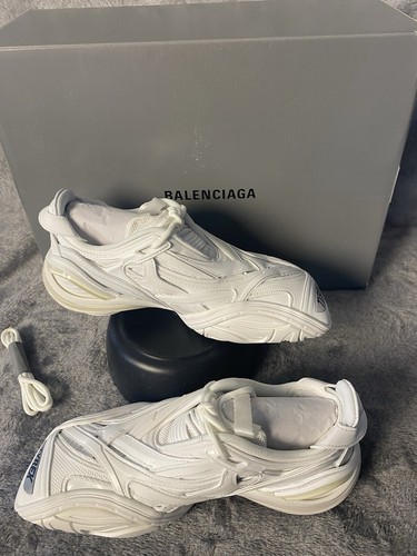 Pre-owned Balenciaga White Rubber And Mesh Tyrex Sneakers Monochrome Size Eu 36/us 5.5