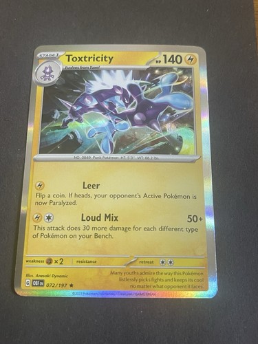 Toxtricity - 072/197 Holo - Obsidian Flames Pokemon TCG | eBay