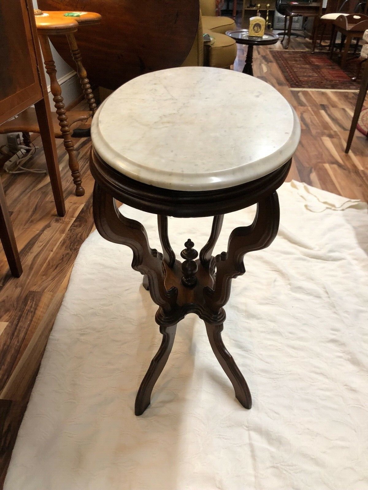 Outstanding  Antique Victorian Marble Top Side Table