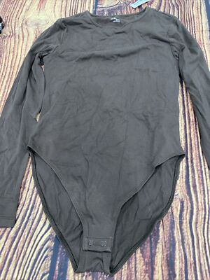 NWT Old Navy Long Sleeve Crotch Button Bodysuit Shirt Women's Size Medium