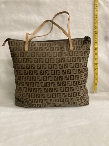 Fendi Vintage Zucchino small logo tote bag tan canvas | eBay