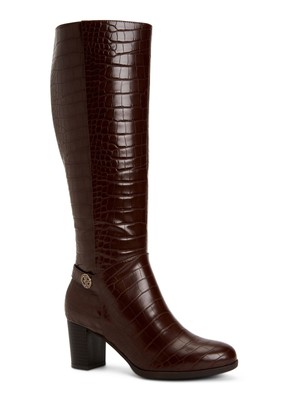 

GIANI BERNINI Женские коричневые модельные ботинки на молнии на нескользящем блочном каблуке, Коричневый, 10011075900