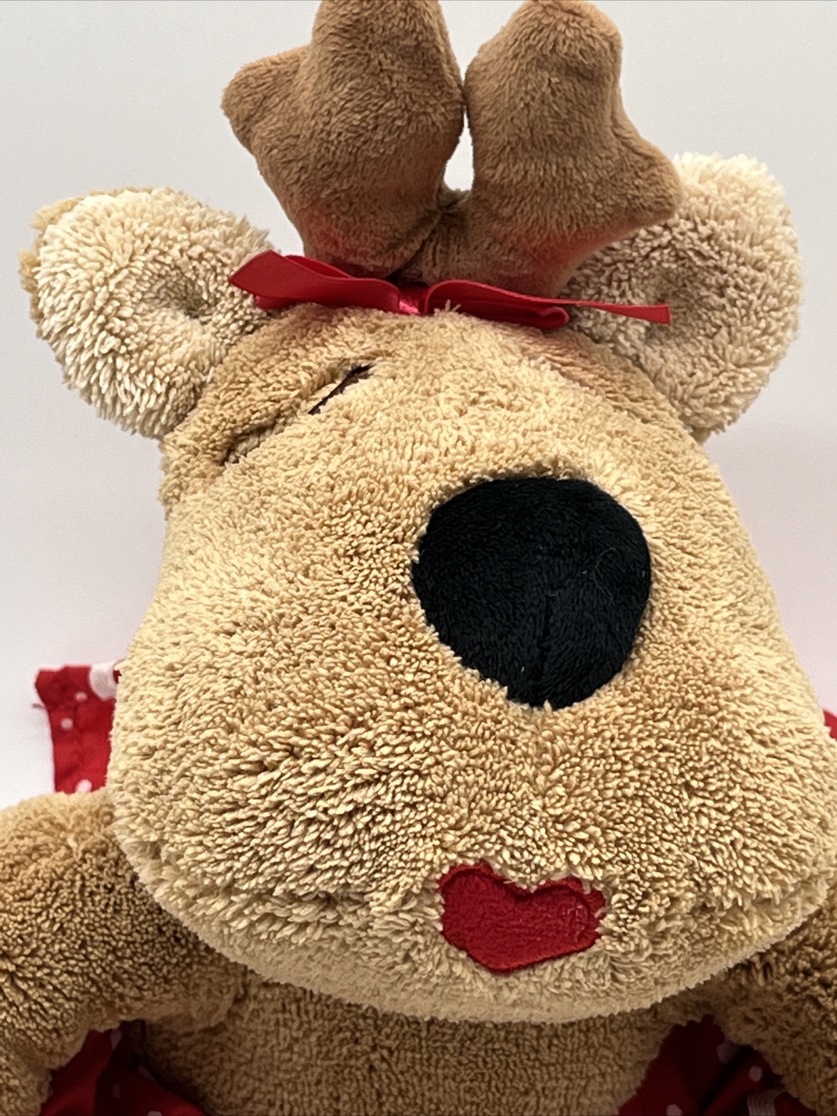 Hallmark Rhonda Reindeer Soft Plush Stuffed Animal Red Dress Bow Heart Mouth Toy