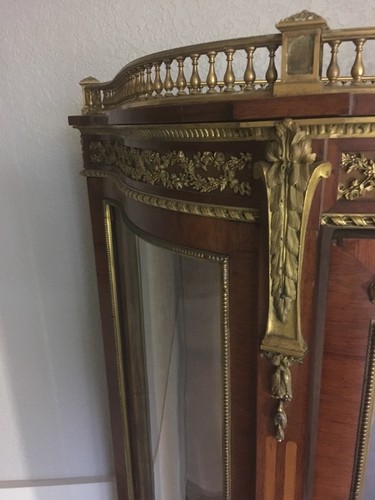 King Louis XVI French Gilded Curio Cabinet (1920’ Reproduction)