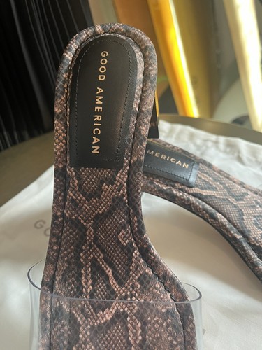 Good American Mules* Clear With Python*Size 7*Comes With