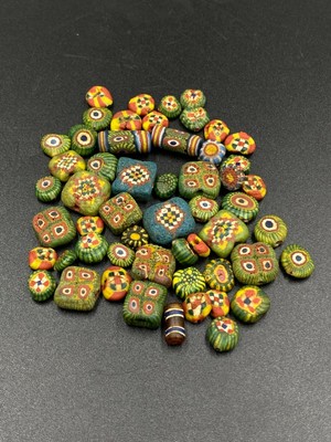 Ancient Mosaic Beads|Old Mosaic Glass Beads For D.I.Y Vintage Coral Tube Mosaic Roman Glass Beaded Necklace|Roman Glass